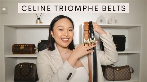 celine triomphe belt small vs medium|Celine triomphe belt for sale.